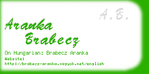 aranka brabecz business card